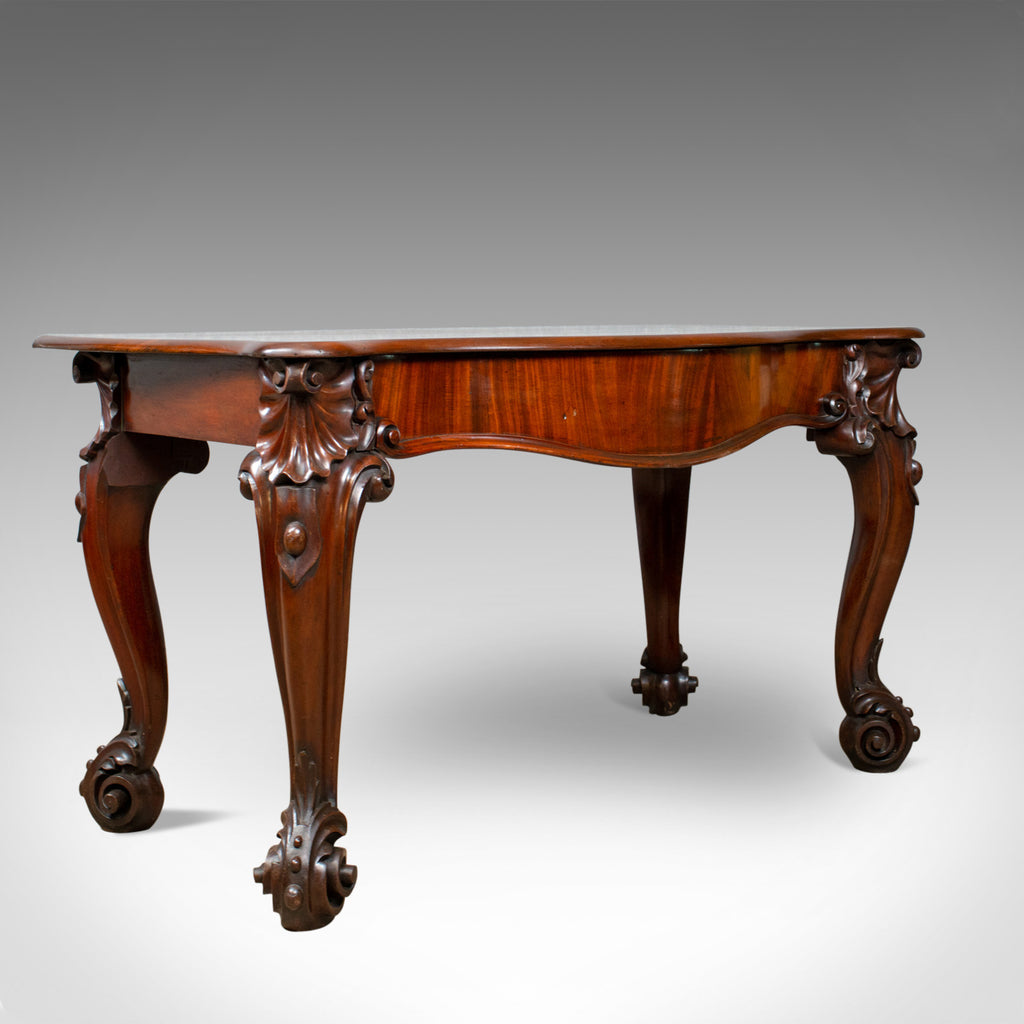 Antique Console Table, English Victorian Mahogany Serving Circa 1860 - London Fine Antiques