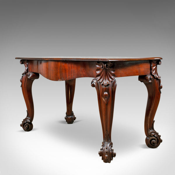 Antique Console Table, English Victorian Mahogany Serving Circa 1860 - London Fine Antiques