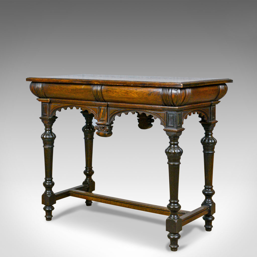 Antique Console Table, Irish, Oak, Side, Carved, Late 19th Century, Ci ...