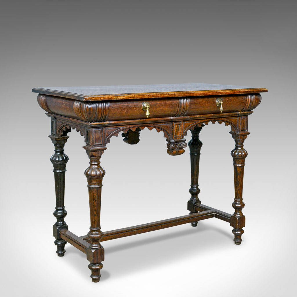 Antique Console Table, Irish, Oak, Side, Carved, Late 19th Century, Circa 1880 - London Fine Antiques