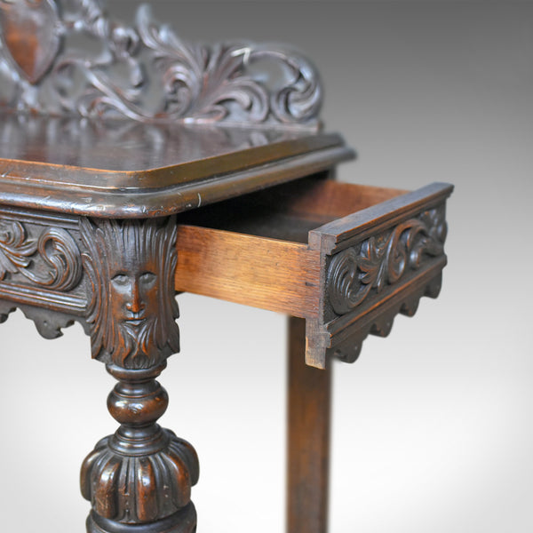 Antique Console Table, Mid 19th Century, Scottish, Oak, Carved, Side, Circa 1860 - London Fine Antiques
