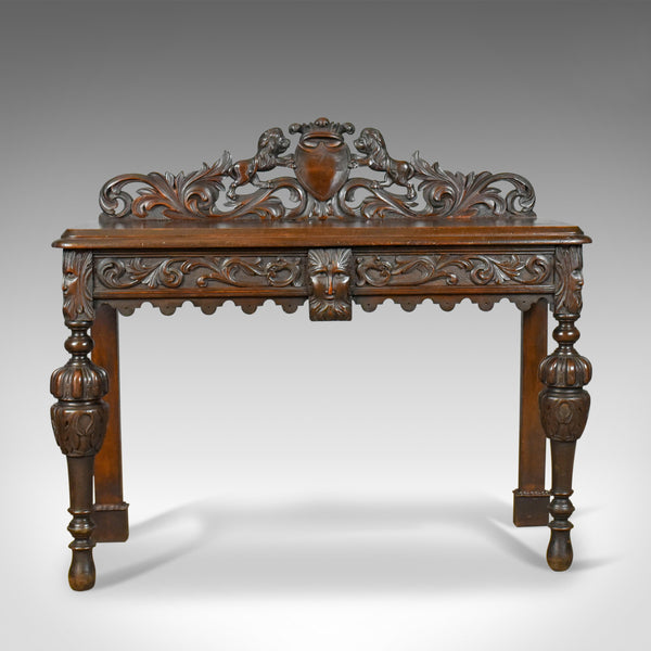 Antique Console Table, Mid 19th Century, Scottish, Oak, Carved, Side, Circa 1860 - London Fine Antiques