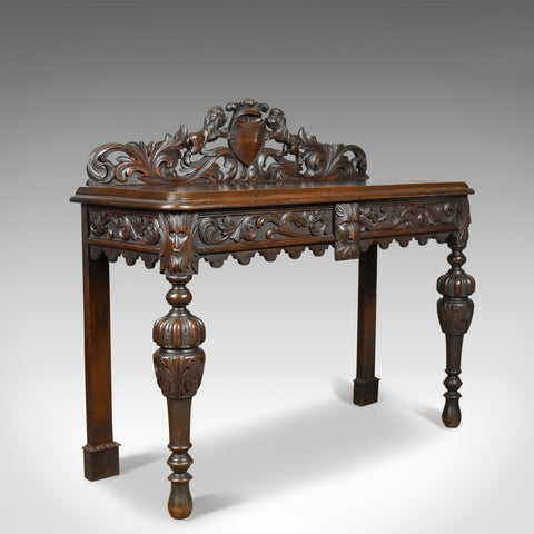 Antique Console Table, Mid 19th Century, Scottish, Oak, Carved, Side, Circa 1860 - London Fine Antiques