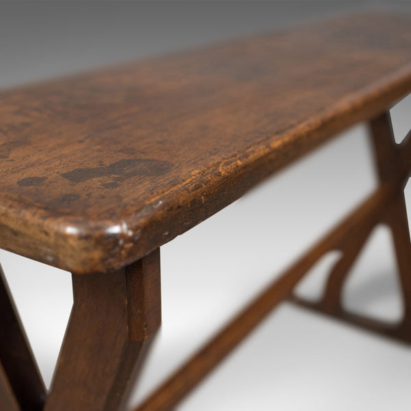 Antique Console Table, Narrow X-Frame, English, Oak, Gothic Overtones, circa 1880 - London Fine Antiques