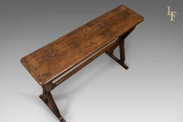 Antique Console Table, Narrow X-Frame, English, Oak, Gothic Overtones, circa 1880 - London Fine Antiques