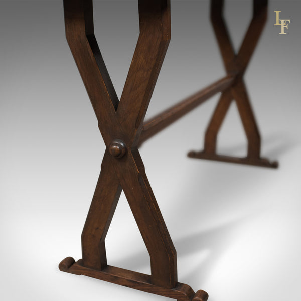 Antique Console Table, Narrow X-Frame, English, Oak, Gothic Overtones, circa 1880 - London Fine Antiques