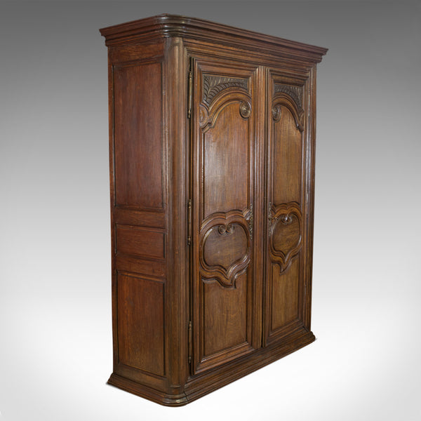 Antique Continental Armoire, French, Oak, Wardrobe, Mid-19th Century, Circa 1850 - London Fine Antiques