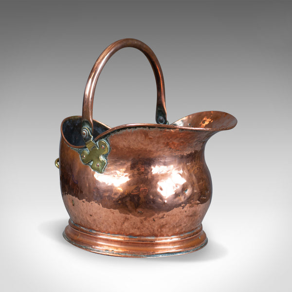 Antique Copper Coal Bin, Fireside, Scuttle Bucket, Percy Metal Works London 1929 - London Fine Antiques