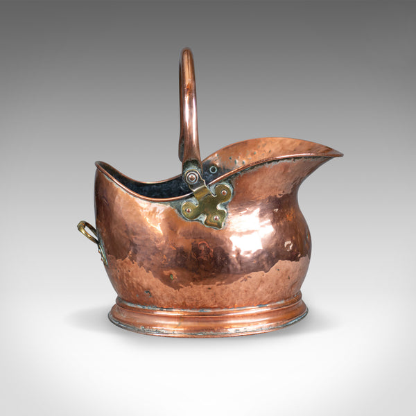 Antique Copper Coal Bin, Fireside, Scuttle Bucket, Percy Metal Works London 1929 - London Fine Antiques