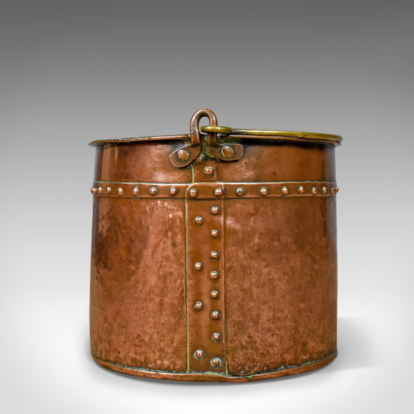 Antique Copper Coal Bucket, English, Victorian, Fireside Scuttle, Circa 1850 - London Fine Antiques