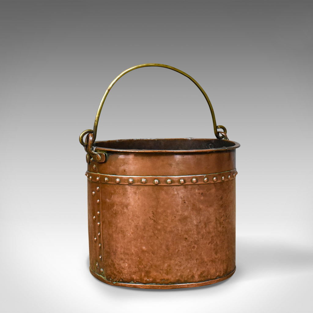 Antique Copper Coal Bucket, English, Victorian, Fireside Scuttle, Circa 1850 - London Fine Antiques