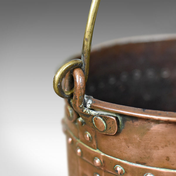 Antique Copper Coal Bucket, English, Victorian, Fireside Scuttle, Circa 1850 - London Fine Antiques