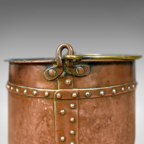 Antique Copper Coal Bucket, English, Victorian, Fireside Scuttle, Circa 1850 - London Fine Antiques