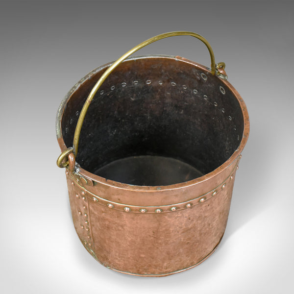 Antique Copper Coal Bucket, English, Victorian, Fireside Scuttle, Circa 1850 - London Fine Antiques