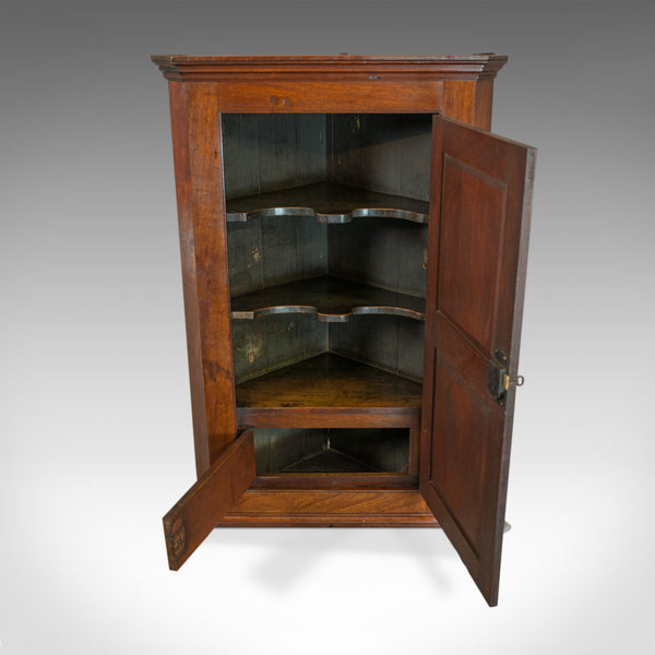 Antique Corner Cabinet, English, Georgian, Mahogany, Cupboard, Circa 1800 - London Fine Antiques