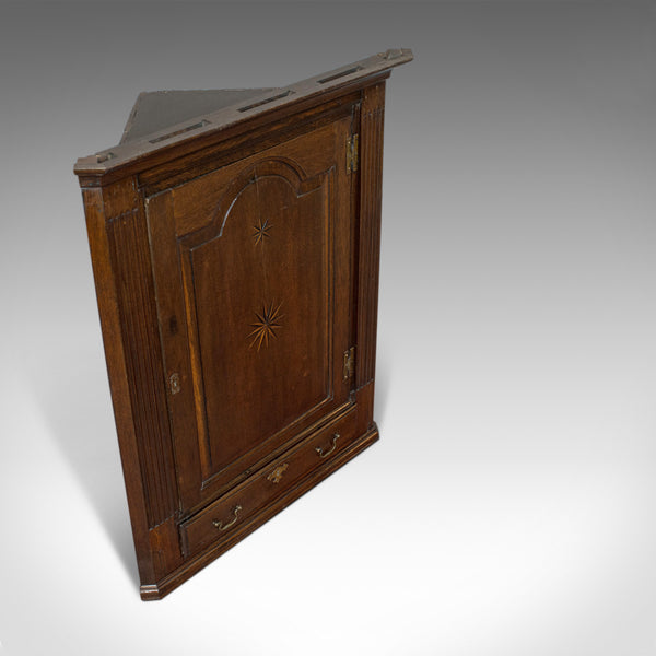 Antique Corner Cabinet, English, Georgian, Oak, Hanging, Cupboard, Circa 1780 - London Fine Antiques