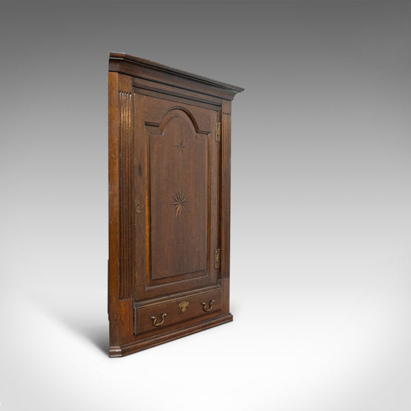 Antique Corner Cabinet, English, Georgian, Oak, Hanging, Cupboard, Circa 1780 - London Fine Antiques