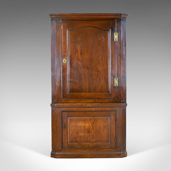 Antique Corner Cabinet, English, Oak, Georgian, Floor Standing Cupboard c.1800 - London Fine Antiques