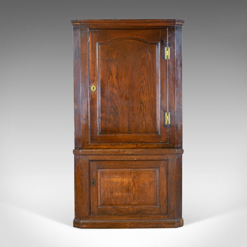 Antique Corner Cabinet, English, Oak, Georgian, Floor Standing Cupboard c.1800 - London Fine Antiques