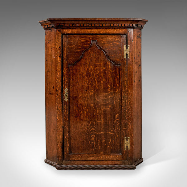 Antique Corner Cabinet, English, Oak, Late Georgian, Hanging Cupboard Circa 1780 - London Fine Antiques