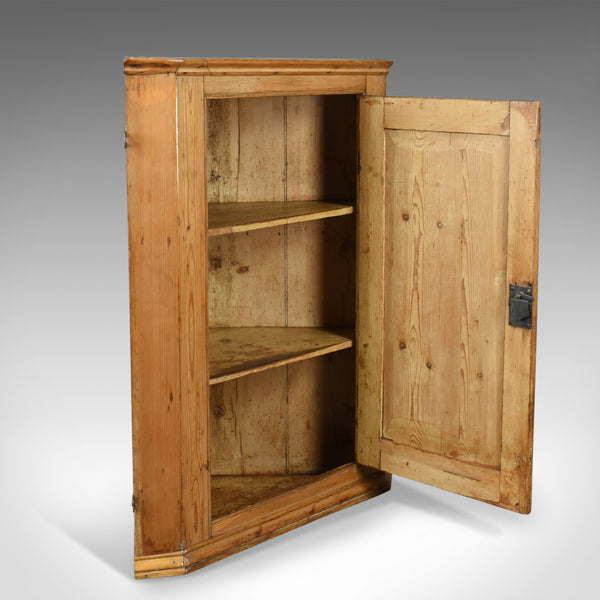 Antique Corner Cabinet, English, Victorian, Pine, Hanging, Cupboard Circa 1880 - London Fine Antiques