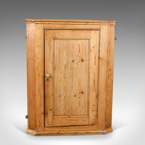 Antique Corner Cabinet, English, Victorian, Pine, Hanging, Cupboard Circa 1880 - London Fine Antiques