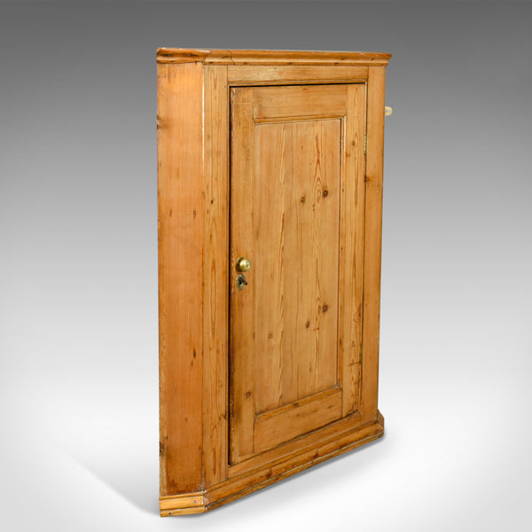 Antique Corner Cabinet, English, Victorian, Pine, Hanging, Cupboard Circa 1880 - London Fine Antiques