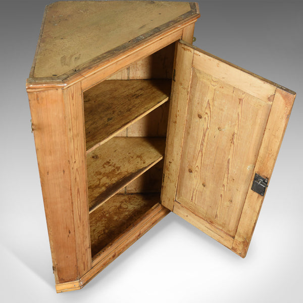 Antique Corner Cabinet, English, Victorian, Pine, Hanging, Cupboard Circa 1880 - London Fine Antiques