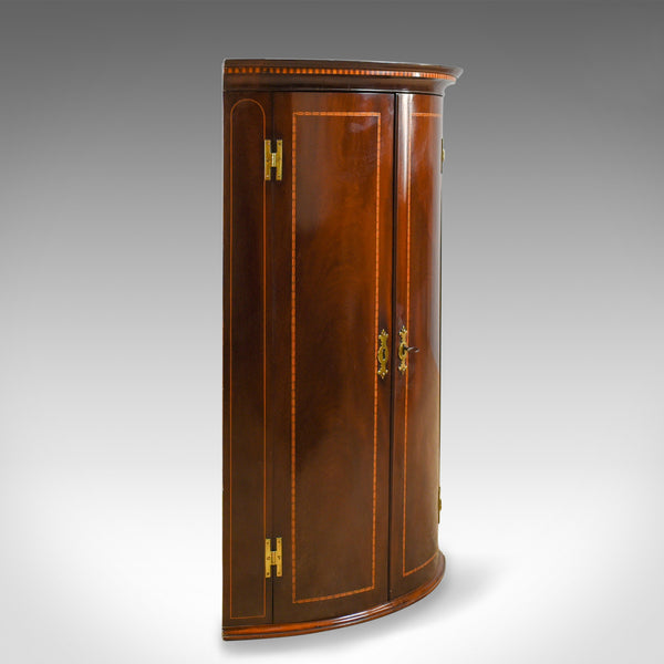 Antique Corner Cabinet, Georgian, Mahogany, Bow Fronted, Hanging, Circa 1780 - London Fine Antiques