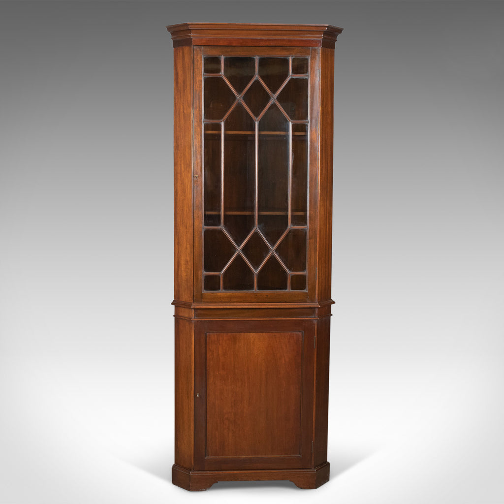 Antique Corner Cabinet, Glazed, Display, Edwardian in Georgian Taste, Circa 1910 - London Fine Antiques