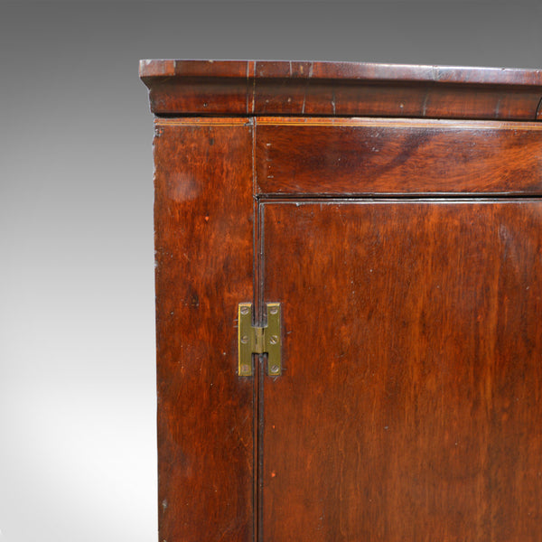 Antique Corner Cabinet, Late Georgian, Bow Fronted, Mahogany, Hanging, c.1800 - London Fine Antiques