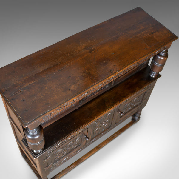 Antique Court Cupboard Georgian English Oak Sideboard Jacobean Taste Circa 1800 - London Fine Antiques