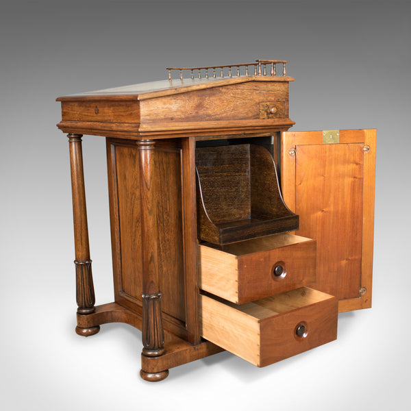 Antique Davenport, Burrey & White, Rosewood, Desk, William IV, Circa 1835 - London Fine Antiques
