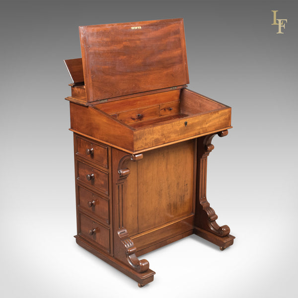 Antique Davenport, English, Victorian Writing Desk, Mahogany, c.1870 - London Fine Antiques
