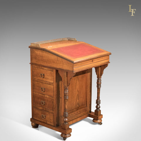 Antique Davenport, Victorian Walnut Desk - London Fine Antiques