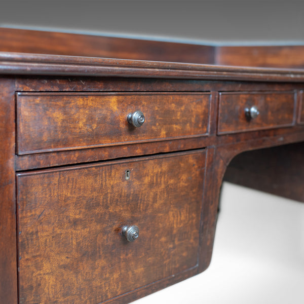 Antique Desk, Large, English, William IV, Mahogany, Kneehole, Circa 1835 - London Fine Antiques