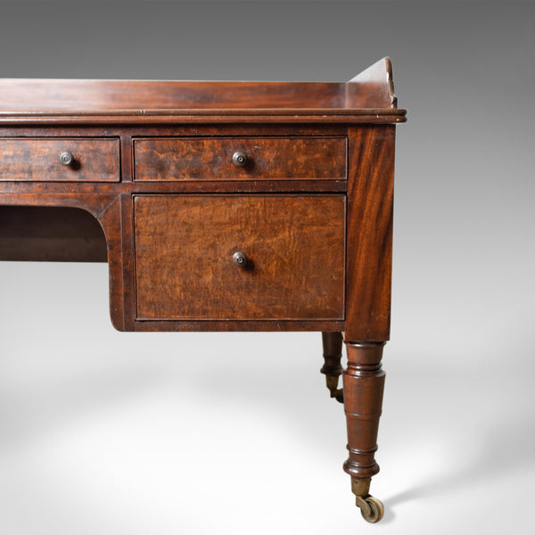 Antique Desk, Large, English, William IV, Mahogany, Kneehole, Circa 1835 - London Fine Antiques