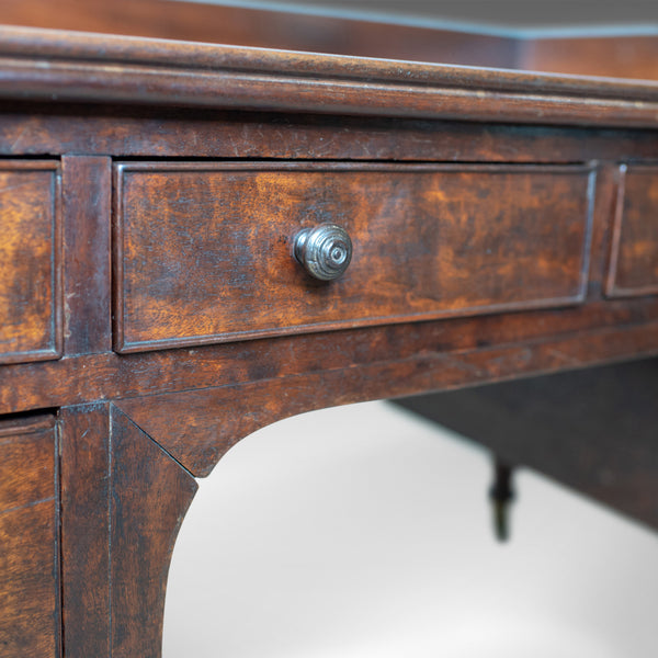 Antique Desk, Large, English, William IV, Mahogany, Kneehole, Circa 1835 - London Fine Antiques