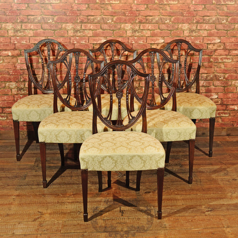 Set of 6 Hepplewhite Revival Dining Chairs, C19th - London Fine Antiques