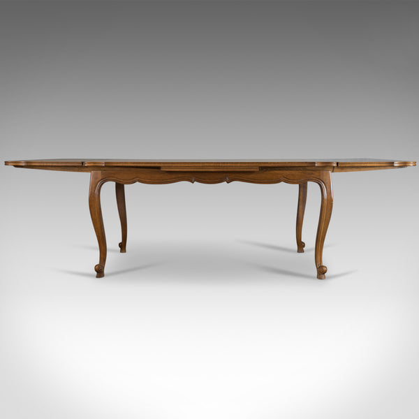 Antique Dining Table, Oak, Draw Leaf, Extending, French Parquet Seats Ten c.1920 - London Fine Antiques