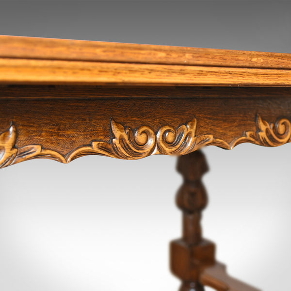 Antique Dining Table, Extending, Oak, Draw Leaf, Flemish, Seats up to 10, c.1930 - London Fine Antiques