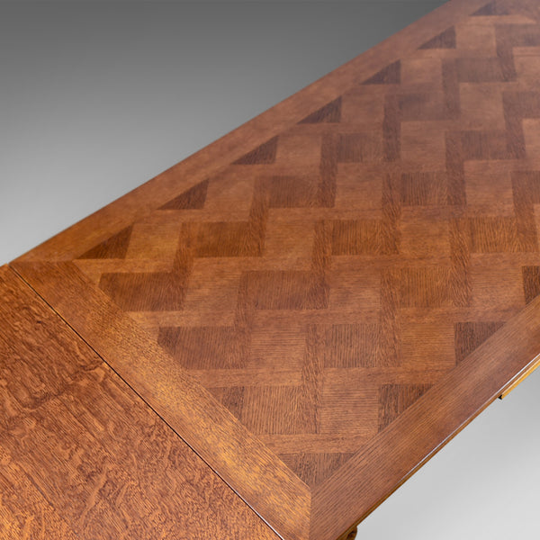 Antique Dining Table, Extending, Oak, Draw Leaf, Flemish, Seats up to 10, c.1930 - London Fine Antiques