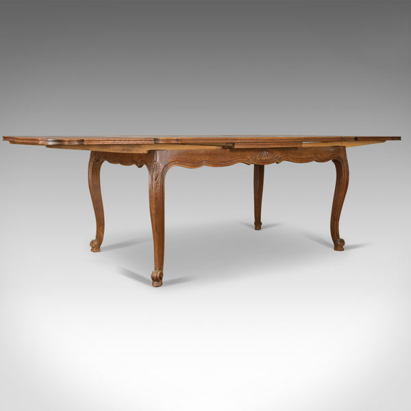 Antique Dining Table, French, Extending, Draw Leaf, Oak Parquet, Seats Ten c1940 - London Fine Antiques