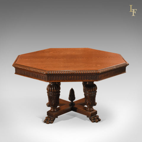 Victorian Octagonal, Oak Dining Table, c.1850 - London Fine Antiques