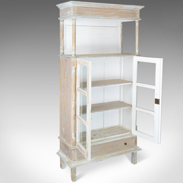 Antique Display Cabinet, Tall, French, Limed Oak Cupboard, Early 20th Century - London Fine Antiques
