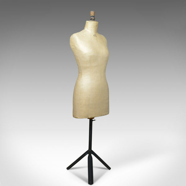 French Antique Dress Makers Dummy, Adjustable Height, Three-Quarter, c.1900 - London Fine Antiques