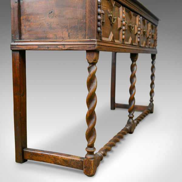 Antique Dresser Base, Early 18th Century, English, Oak, Sideboard, Circa 1700 - London Fine Antiques