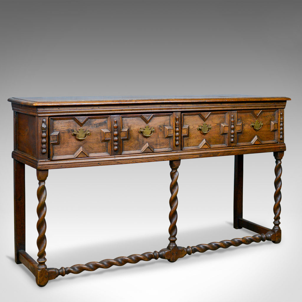 Antique Dresser Base, Early 18th Century, English, Oak, Sideboard, Circa 1700 - London Fine Antiques