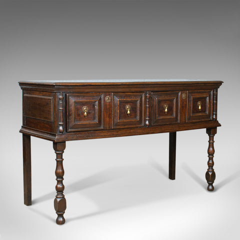 Antique Dresser Base, Early 18th Century, English, Oak, Sideboard, Circa 1700 - London Fine Antiques
