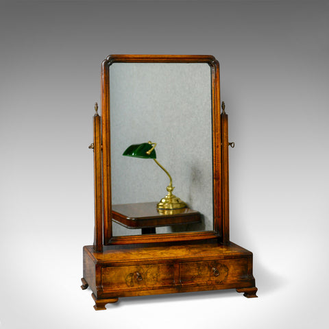 Antique Dressing Table Mirror, Burr Walnut Georgian Revival Vanity, Toilet c1910 - London Fine Antiques